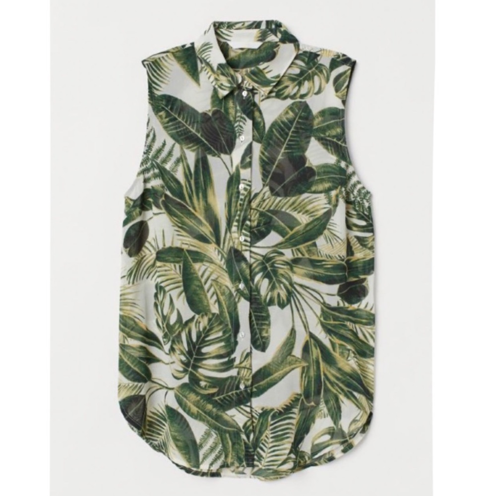 H&M Leaf Print Blouse